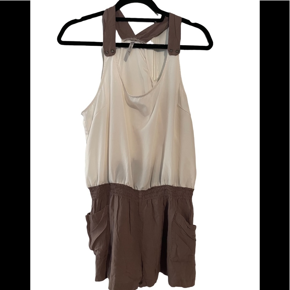 Zinga Romper - White and Tan size Medium